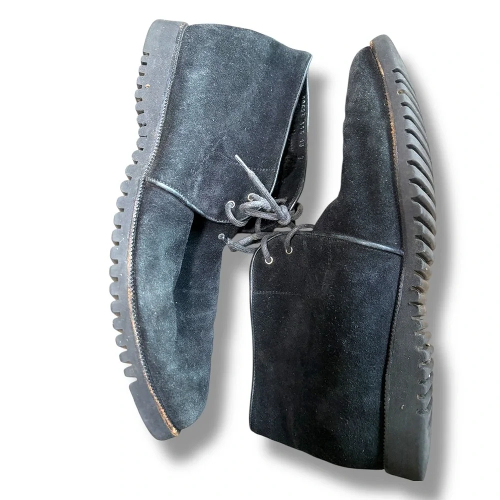 Salvatore Ferragamo Black Suede Fur Lined Chukka Boots Women‎ 8